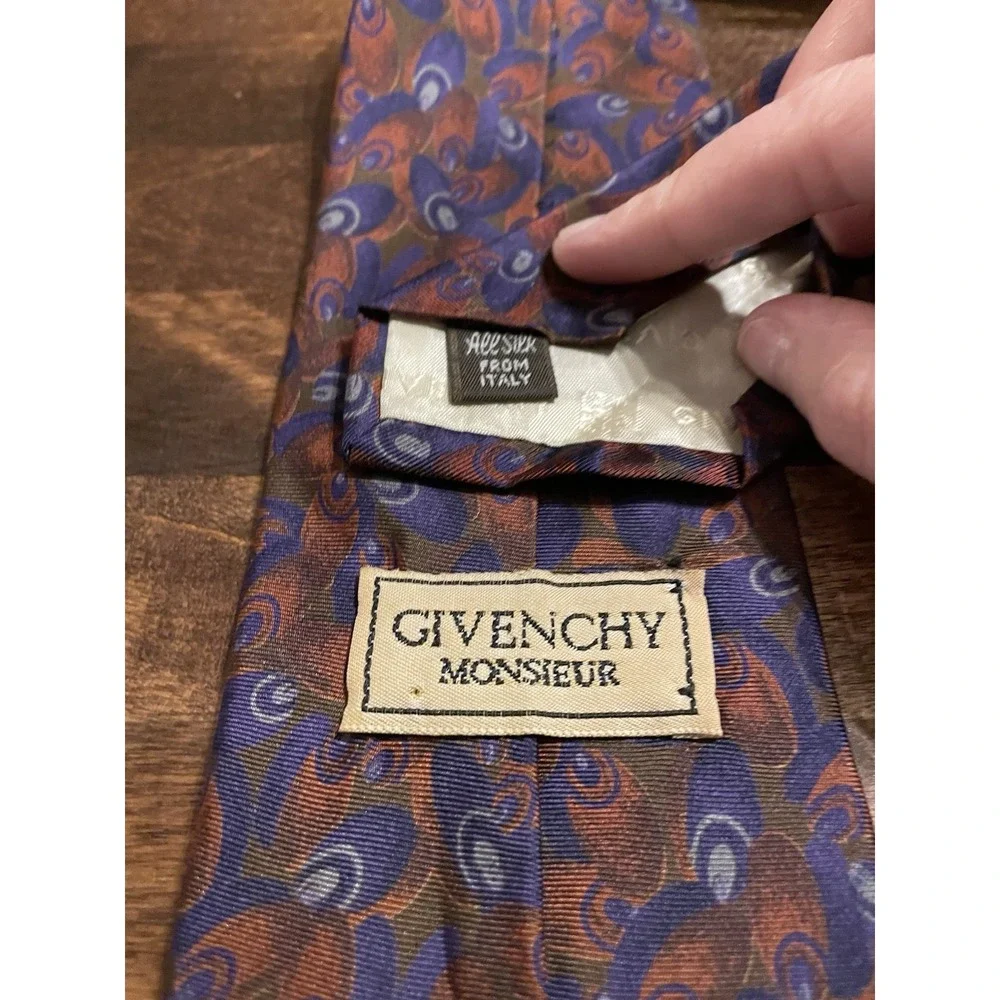 Vintage Givenchy Monsieur Silk Tie‎ From Italy Abstract Colorful